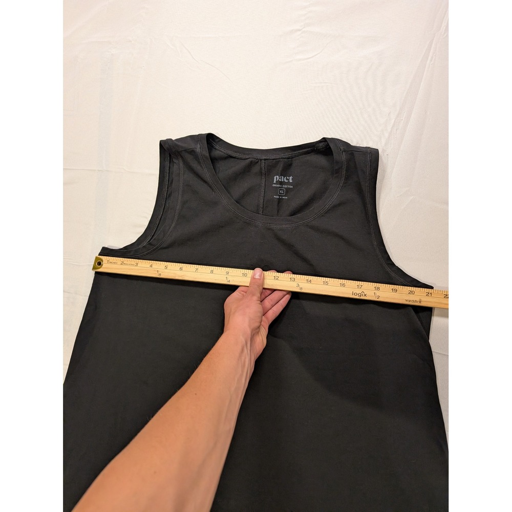 Pact Women XL Organic Cotton Stretch Tank Top Black Scoop Sleeveless Spring - Picture 6 of 12
